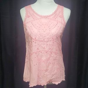 Gap pink eyelet tank